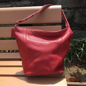 Vintage Coach® Sonoma Soft Bucket Bag Natural Grain - Red